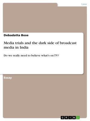 cover image of Media trials and the dark side of broadcast media in India